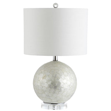 Zuri 23.5" Capiz Seashell Sphere LED Table Lamp - JONATHAN Y